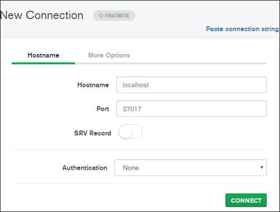 mongodb compass connect to localhost