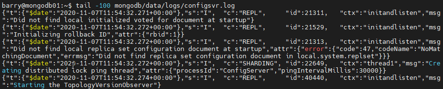 Configuring the config server 3