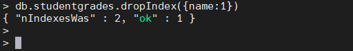Example of how to delete a MongoDB index without a name.