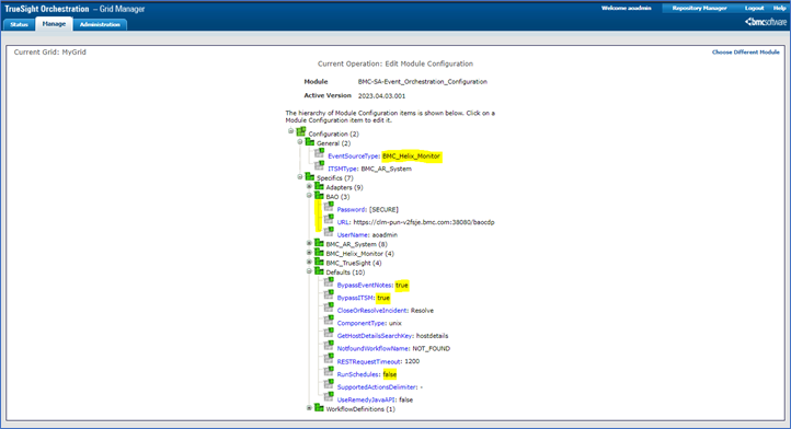  Event Orchestration Module Configuration for BMC Helix Monitor 