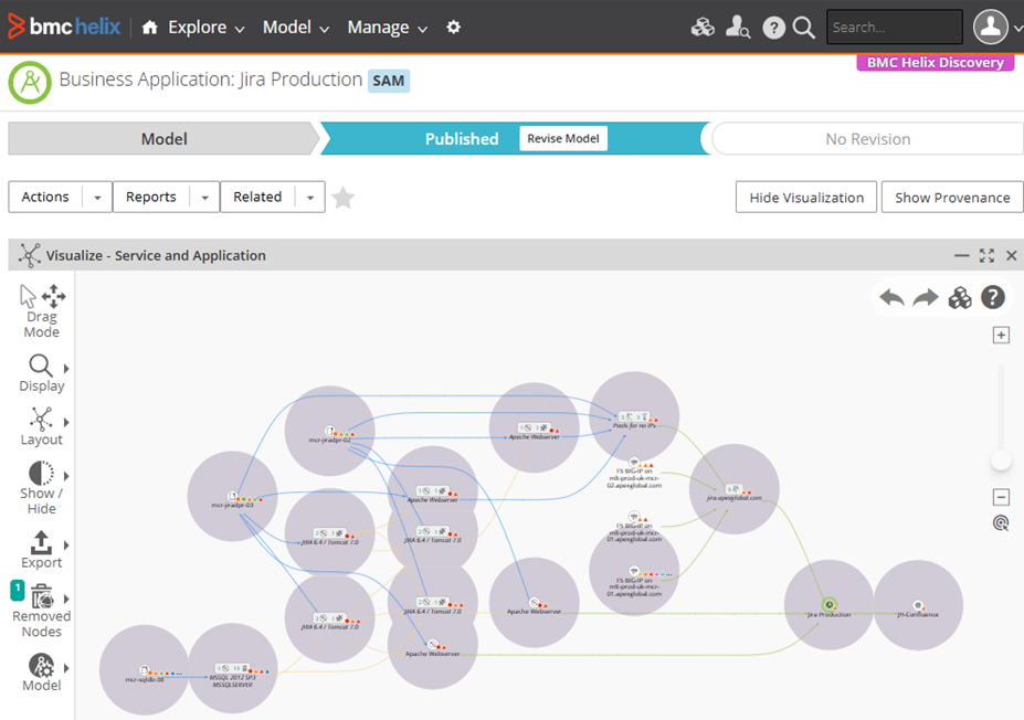 BMC Helix Discovery visualization